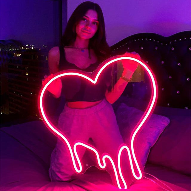 Dripping Heart Neon Sign