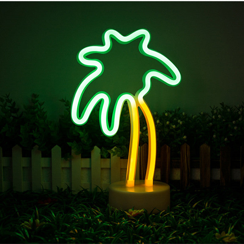 LED Neon Sign Desk Lights & Coconut Tree Night Light