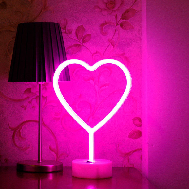 LED Neon Sign Desk Lights & Heart-shaped Night Light