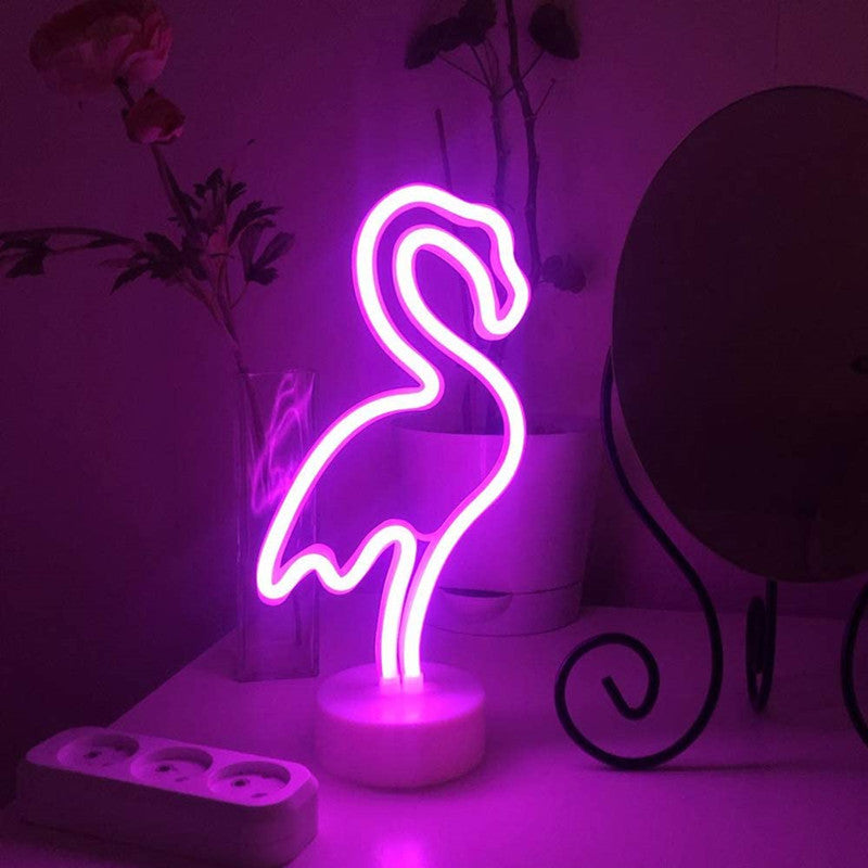 LED Neon Sign Desk Lights & Flamingo Night Light