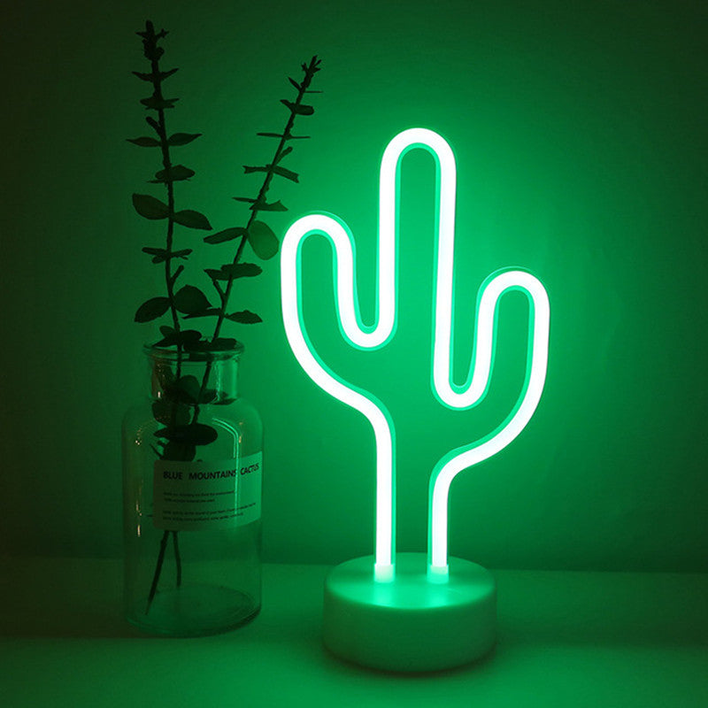 LED Neon Sign Desk Lights & Cactus Night Light