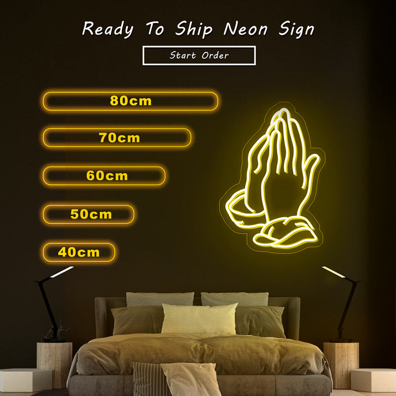 Praying Hands Neon Sign