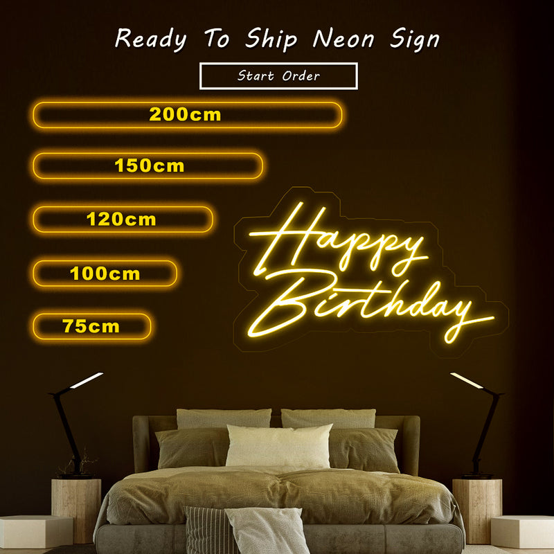 Happy birthday neon sign