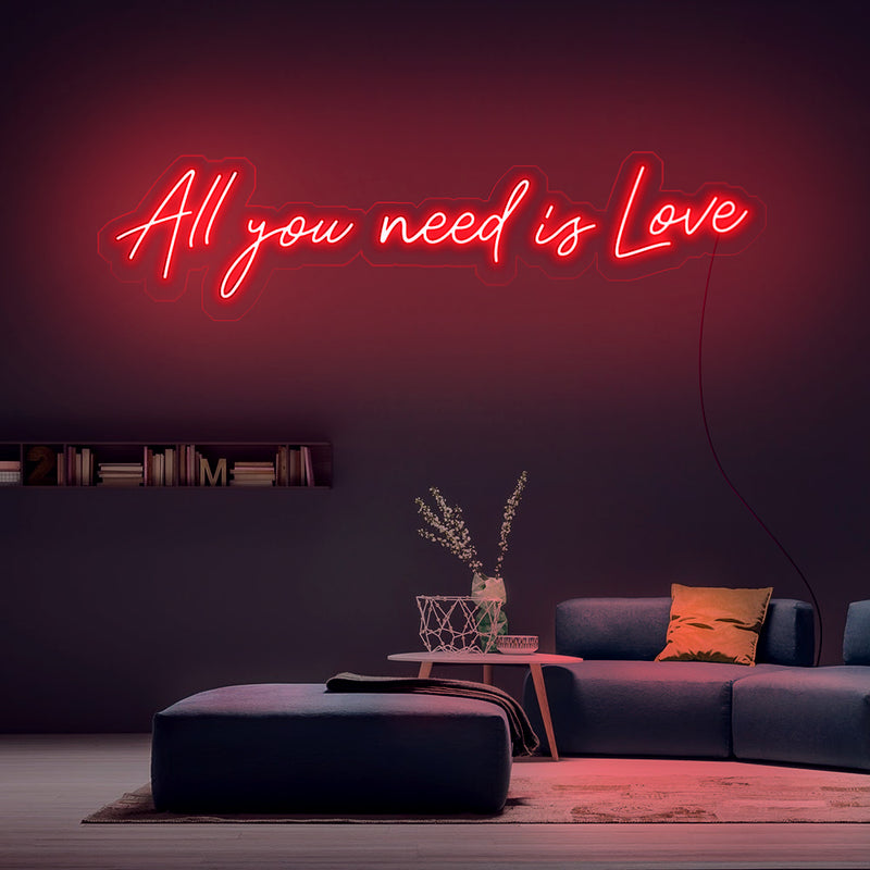 all you need is love neon sign