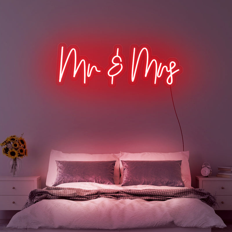 Mr Mrs neon sign