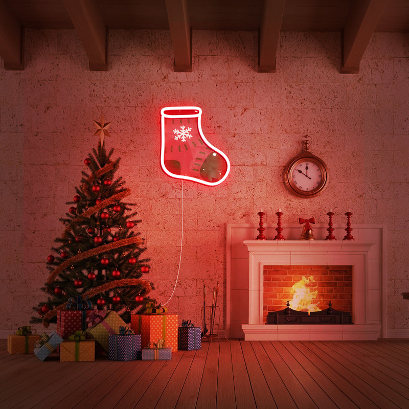 UV Printing Christmas Stocking Neon Sign