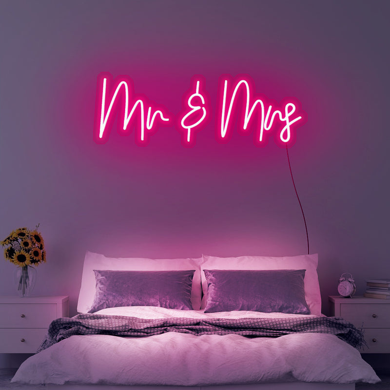 Mr Mrs neon sign