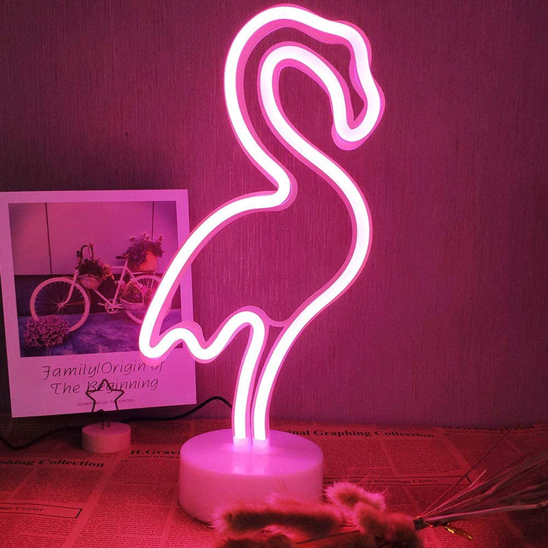 LED Neon Sign Desk Lights & Flamingo Night Light