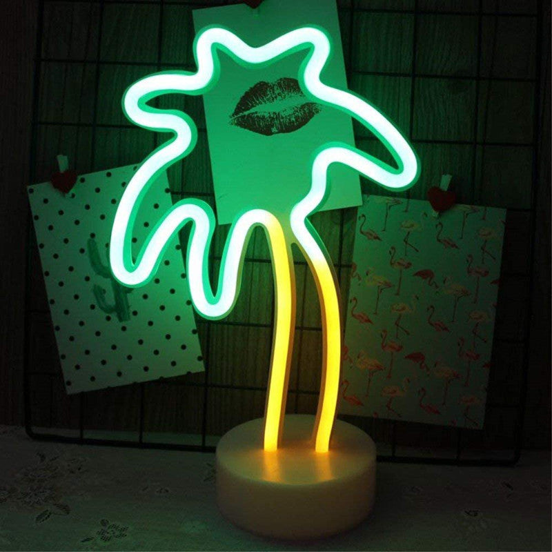 LED Neon Sign Desk Lights & Coconut Tree Night Light