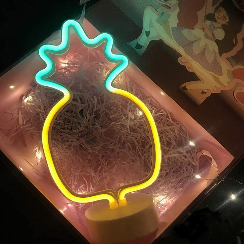 LED Neon Sign Desk Lights & Pineapple Night Light