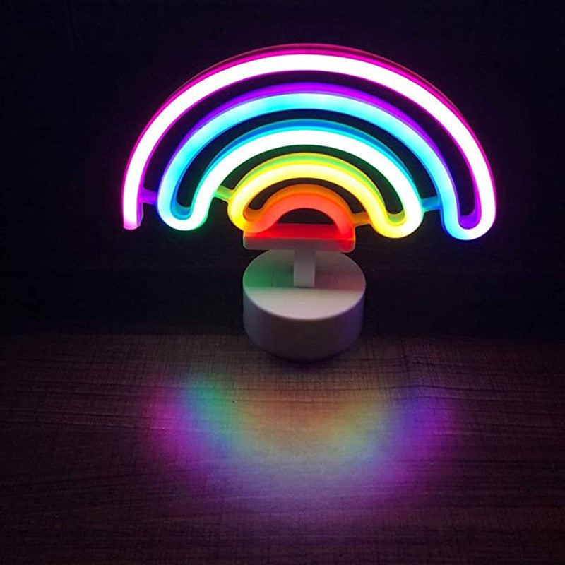 LED Neon Sign Desk Lights & Rainbow Night Light