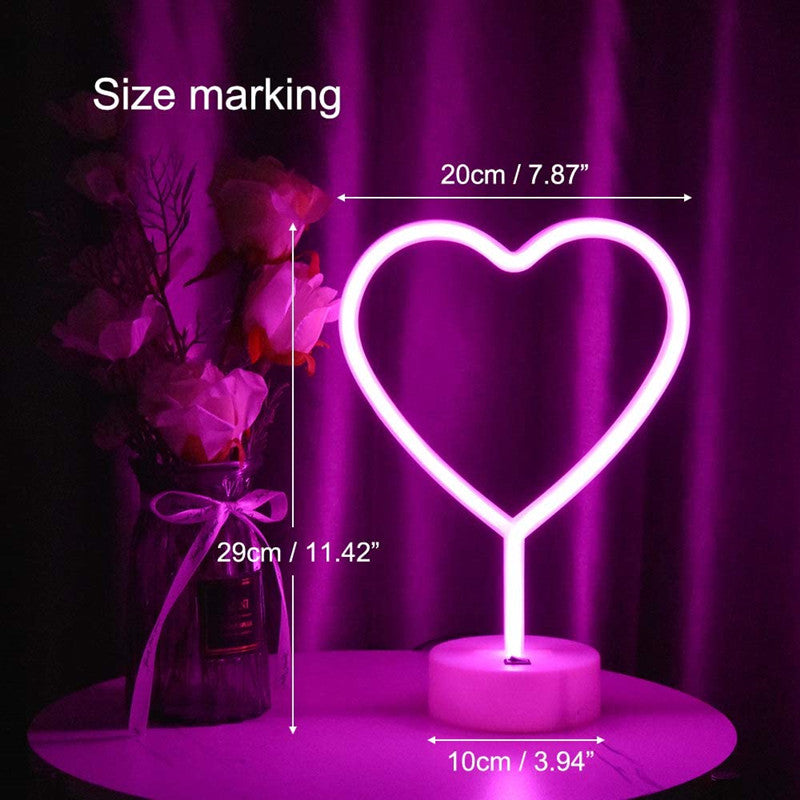 LED Neon Sign Desk Lights & Heart-shaped Night Light