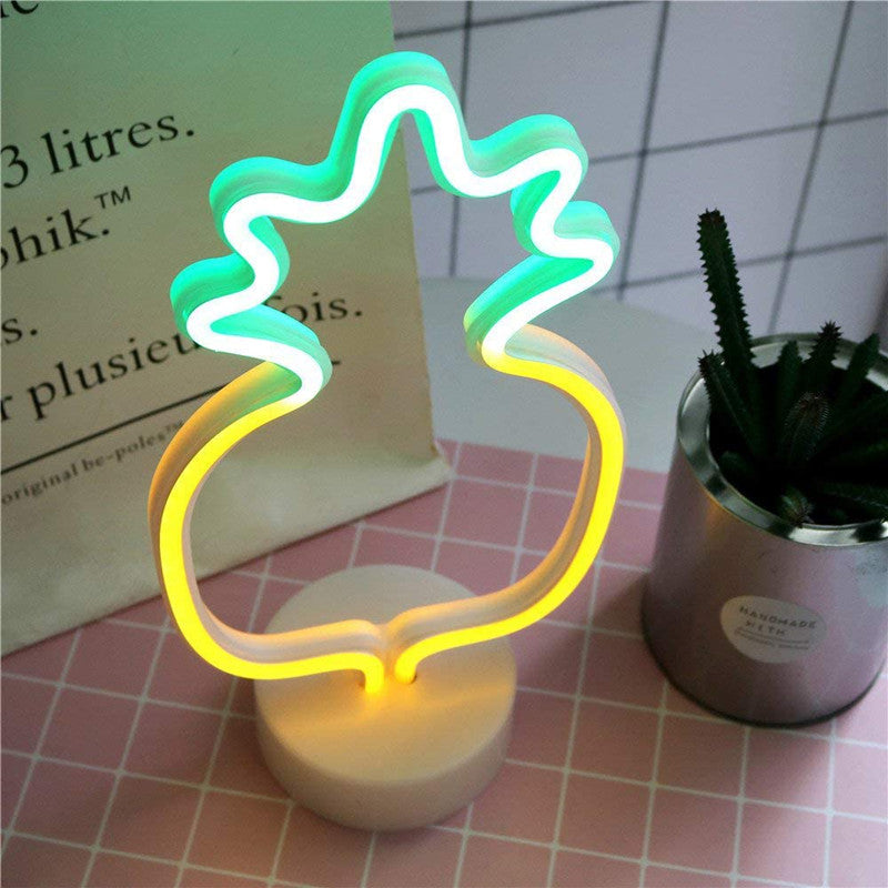 LED Neon Sign Desk Lights & Pineapple Night Light