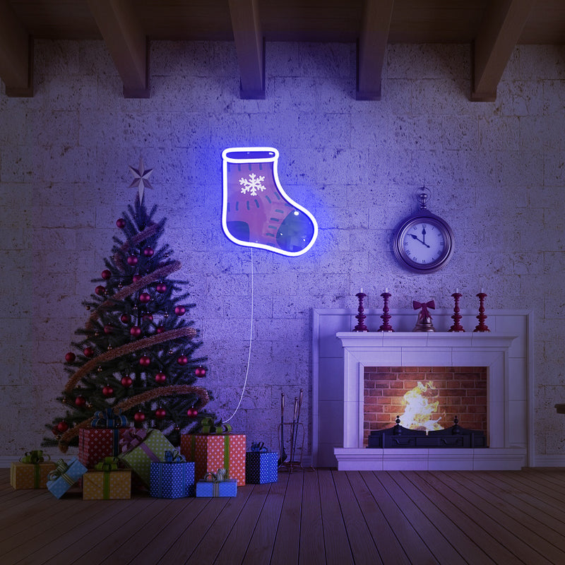 UV Printing Christmas Stocking Neon Sign