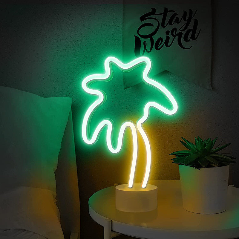 LED Neon Sign Desk Lights & Coconut Tree Night Light