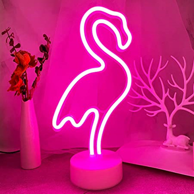 LED Neon Sign Desk Lights & Flamingo Night Light