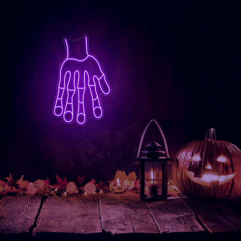 Halloween Glowing Finger Neon Sign