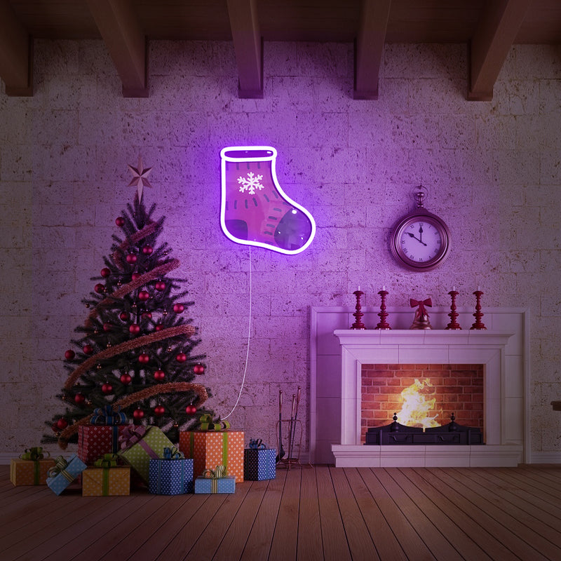 UV Printing Christmas Stocking Neon Sign