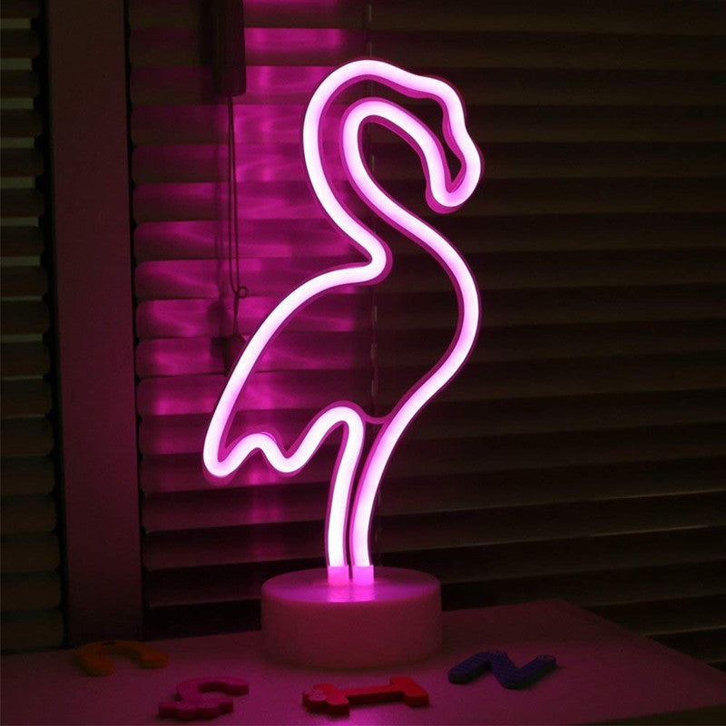 LED Neon Sign Desk Lights & Flamingo Night Light