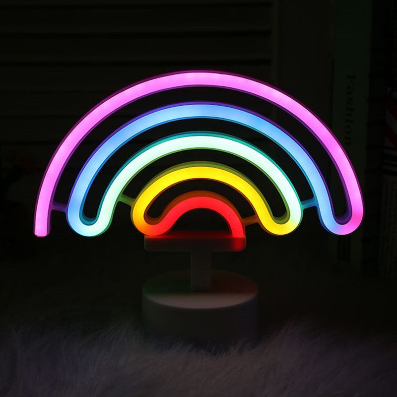 LED Neon Sign Desk Lights & Rainbow Night Light