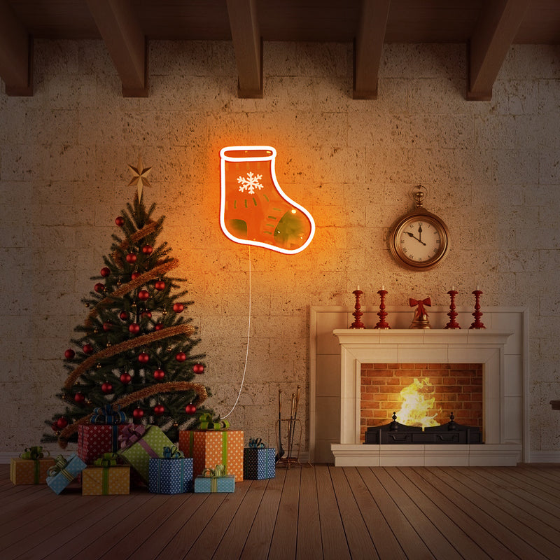 UV Printing Christmas Stocking Neon Sign