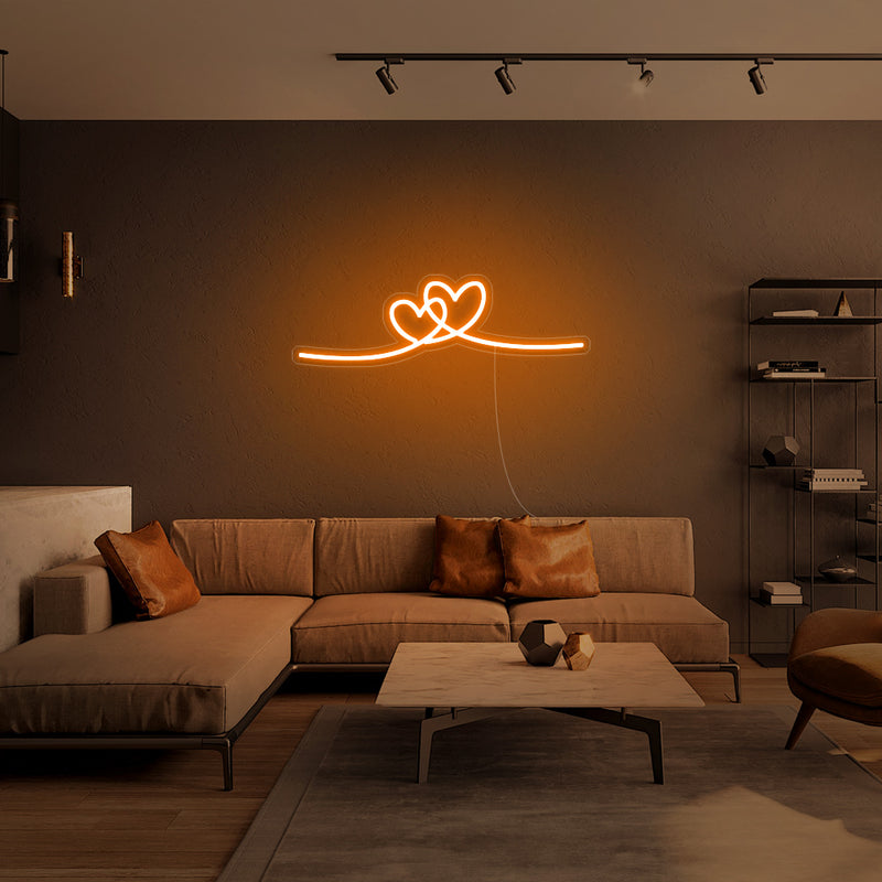 Mini Double Heart Neon Sign