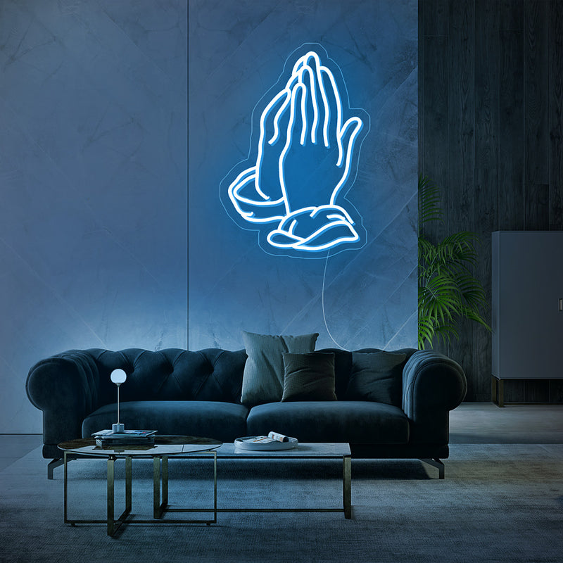 Praying Hands Neon Sign