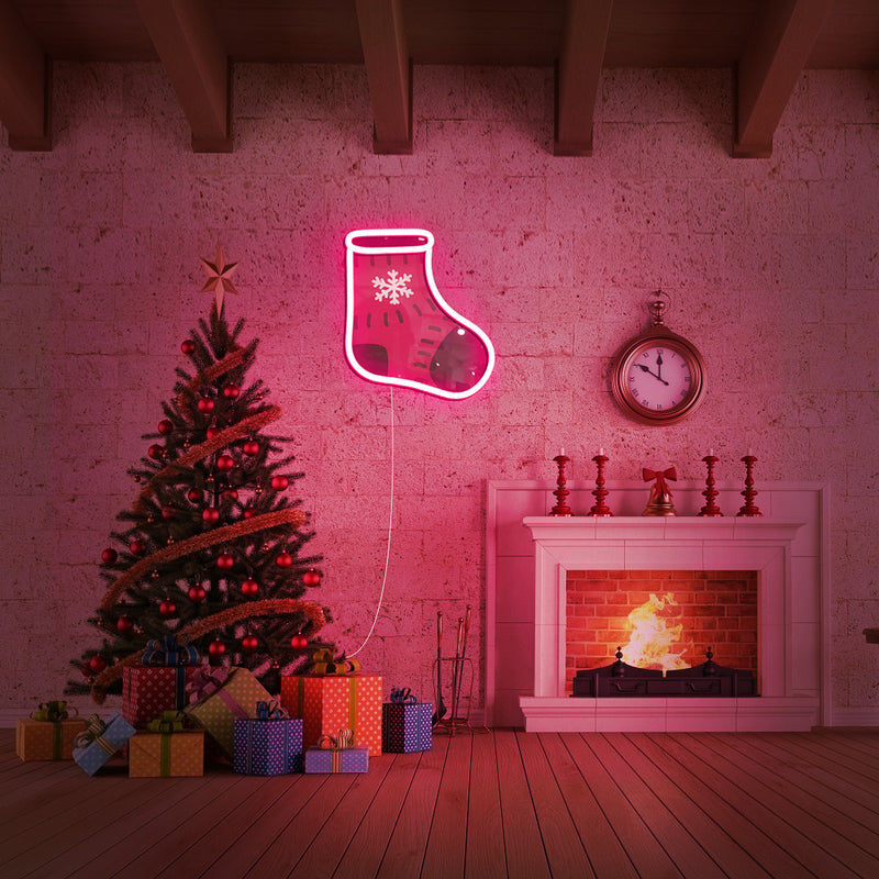 UV Printing Christmas Stocking Neon Sign