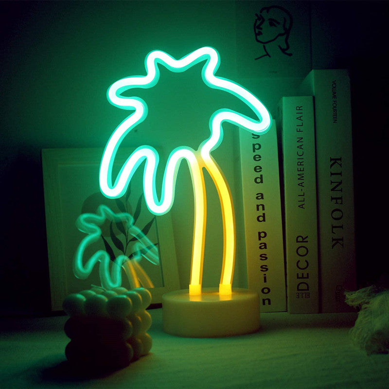 LED Neon Sign Desk Lights & Coconut Tree Night Light