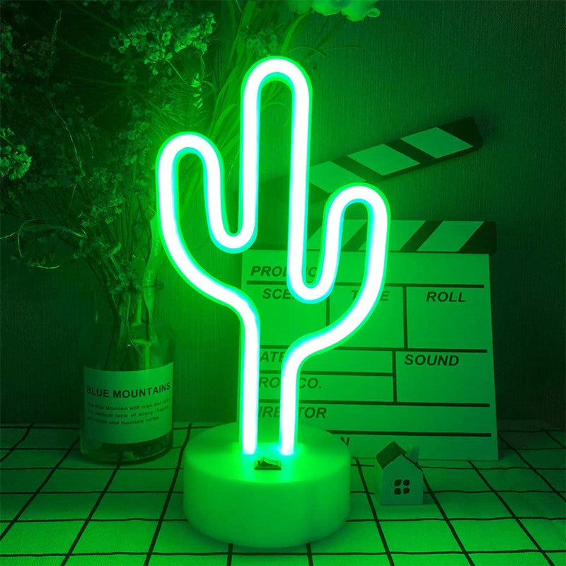 LED Neon Sign Desk Lights & Cactus Night Light