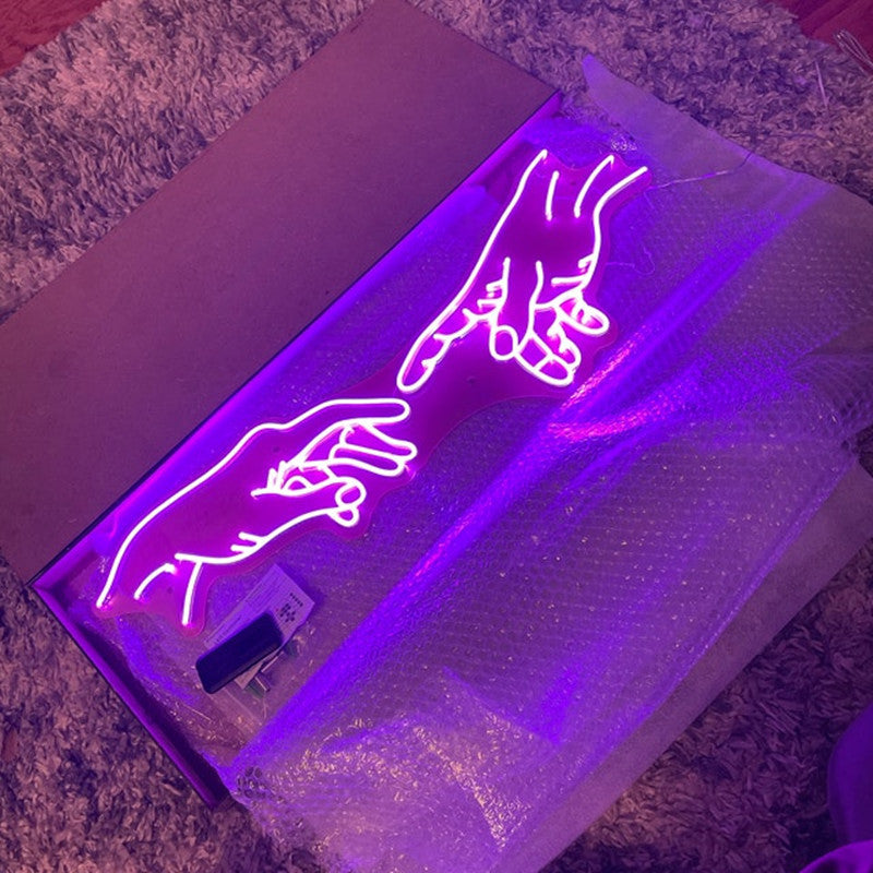 Touching Finger Neon Sign