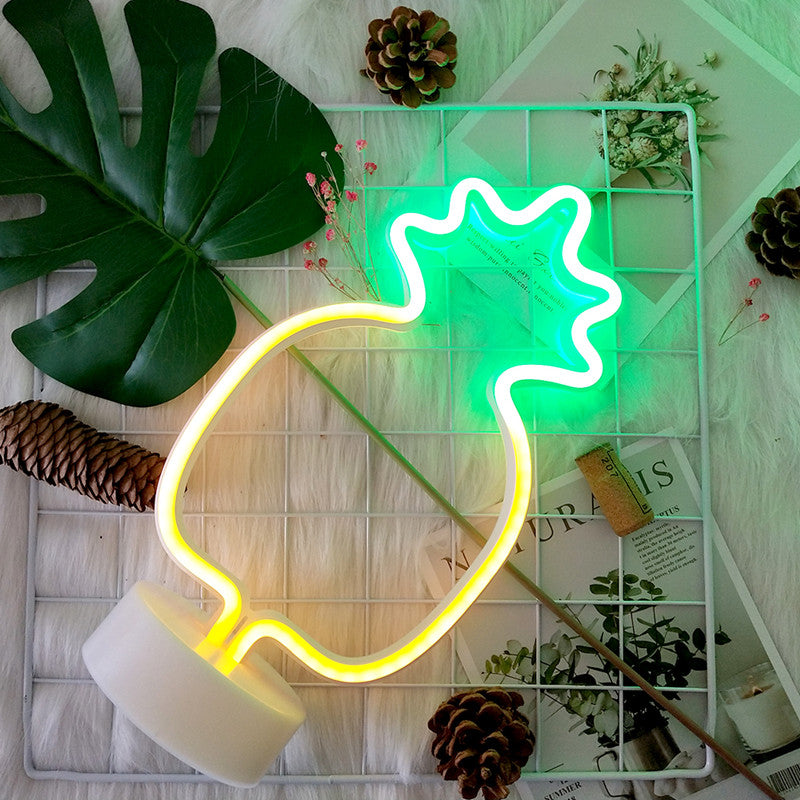 LED Neon Sign Desk Lights & Pineapple Night Light